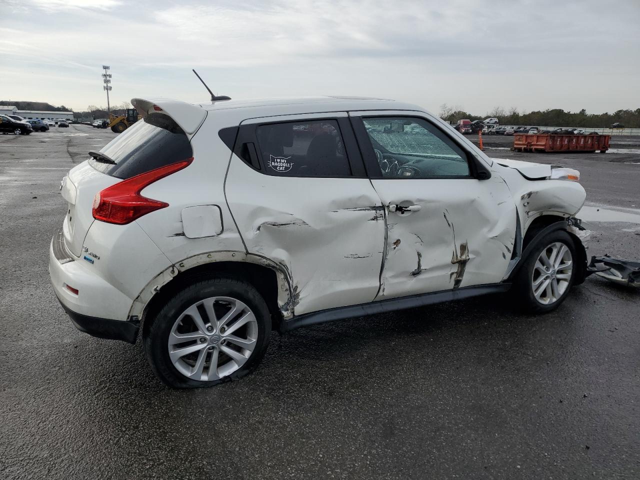 2014 Nissan Juke VIN JN8AF5MV1ET360040 Copart auction photo, front end / side damage thumbnail 3