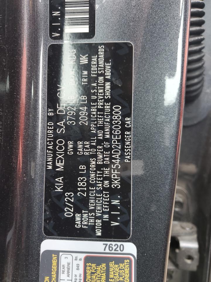 2023 KIA Forte VIN 3KPF54AD2PE603800 Copart auction photo, rear end / minor dent/scratches damage thumbnail 12