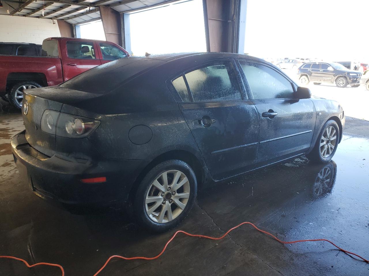 2008 Mazda 3 VIN JM1BK32G681814948 Copart auction photo, front end / side damage thumbnail 3