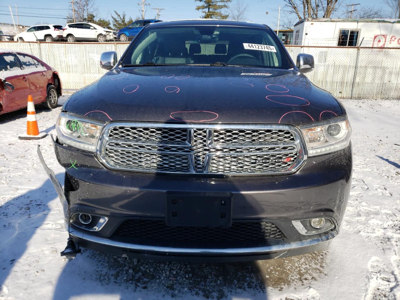 2017 Dodge Durango VIN 1C4RDJEG3HC833633 Copart auction photo, front end / side damage thumbnail 5