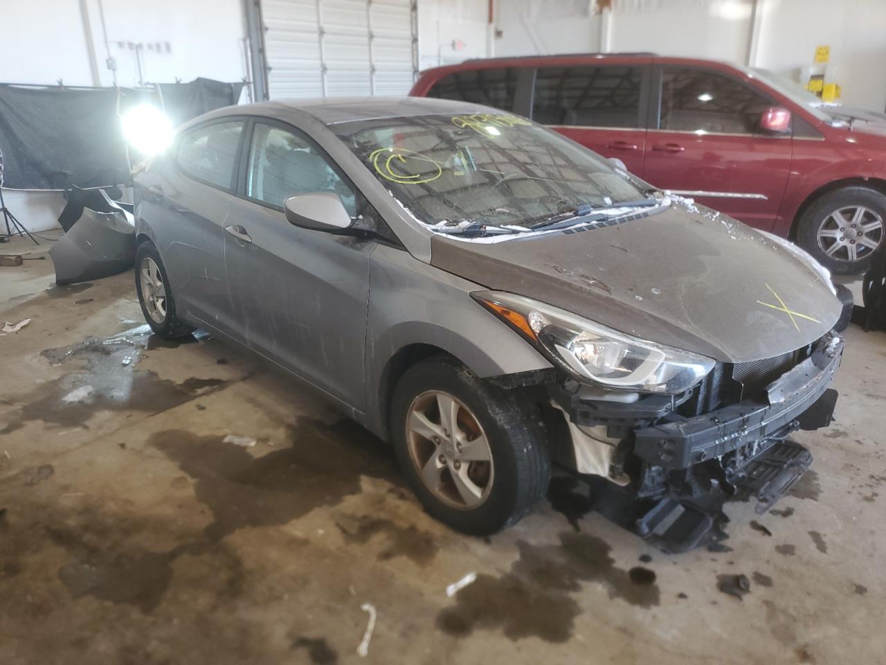 2014 Hyundai Elantra VIN KMHDH4AE2EU171694 Copart auction photo, all over damage thumbnail 4