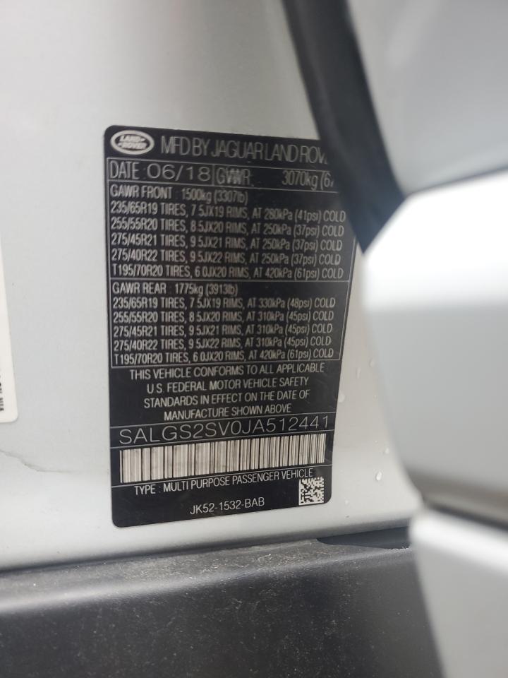 2018 Land Rover Range Rover VIN SALGS2SV0JA512441 Copart auction photo, rear end damage thumbnail 12