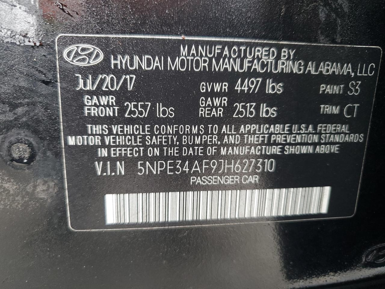 2018 Hyundai Sonata VIN 5NPE34AF9JH627310 Copart auction photo, front end / minor dent/scratches damage thumbnail 12