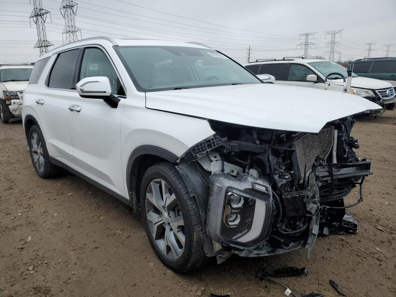 2020 Hyundai Palisade VIN KM8R44HE3LU090725 Copart auction photo, front end damage thumbnail 4