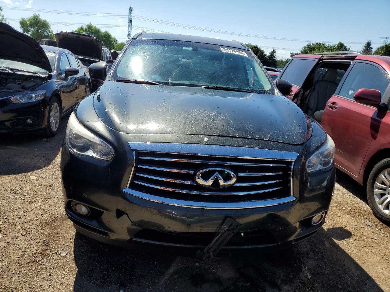 2013 Infiniti JX VIN 5N1AL0MM1DC348351 Copart auction photo, front end damage thumbnail 5