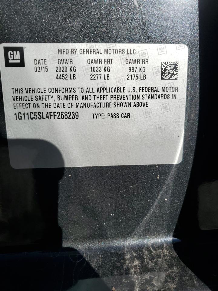 2015 Chevrolet Malibu VIN 1G11C5SL4FF268239 Copart auction photo, front end / side damage thumbnail 12
