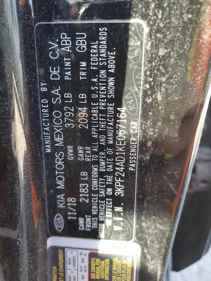2019 KIA Forte VIN 3KPF24AD1KE067164 Copart auction photo, rear end damage thumbnail 15