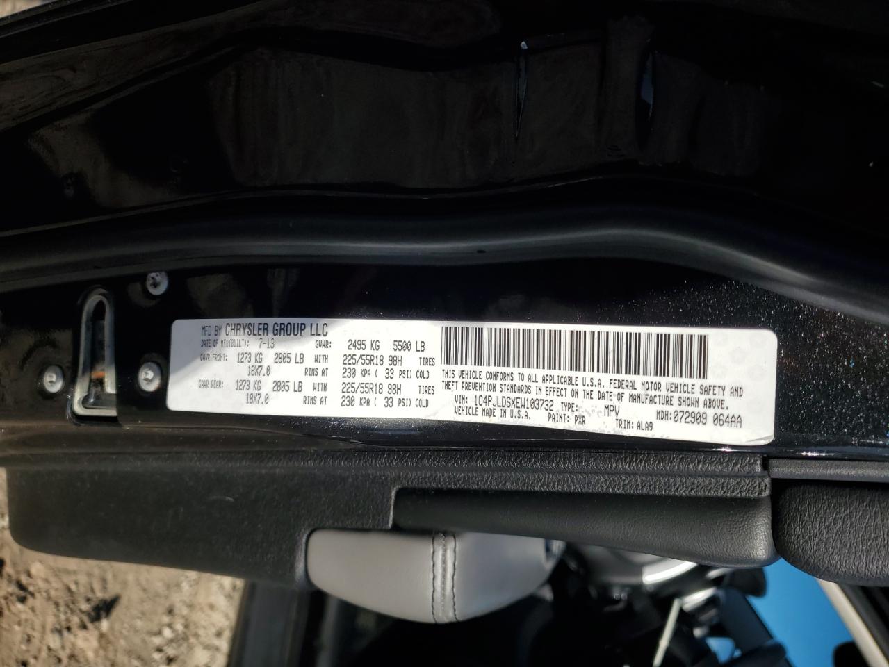 2014 Jeep Grand Cherokee VIN 1C4PJLDSXEW103732 Copart auction photo, all over damage thumbnail 13