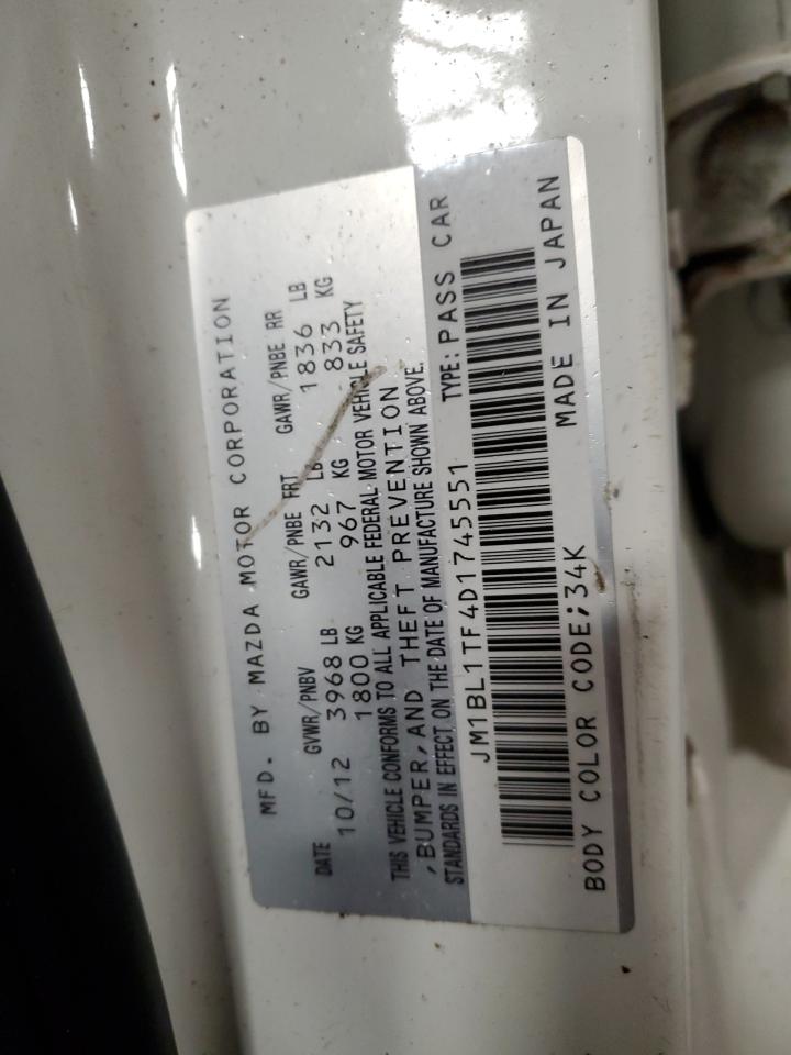 2013 Mazda 3 VIN JM1BL1TF4D1745551 Copart auction photo, front end damage thumbnail 12