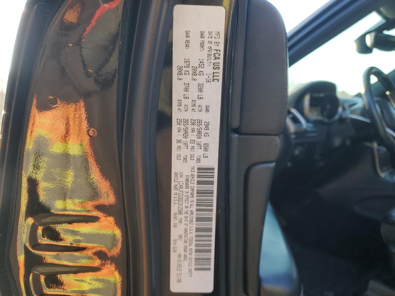 2016 Jeep Grand Cherokee VIN 1C4RJFCG3GC312306 Copart auction photo, front end damage thumbnail 13