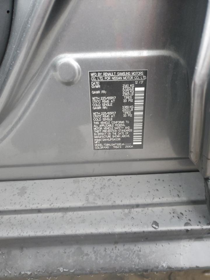 2018 Nissan Rogue VIN KNMAT2MV6JP541138 Copart auction photo, front end damage thumbnail 14