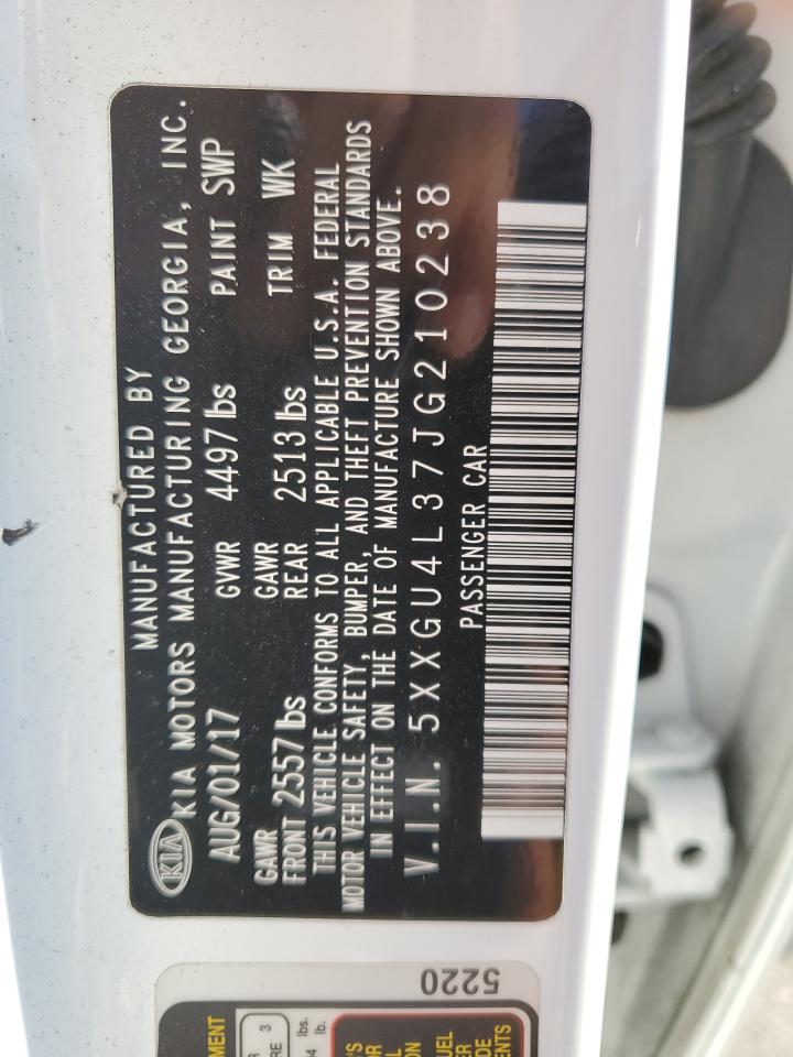 2018 KIA Optima VIN 5XXGU4L37JG210238 Copart auction photo, rear end damage thumbnail 12