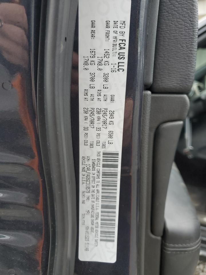 2016 Jeep Grand Cherokee VIN 1C4RJFAG9GC318579 Copart auction photo, front end / minor dent/scratches damage thumbnail 13