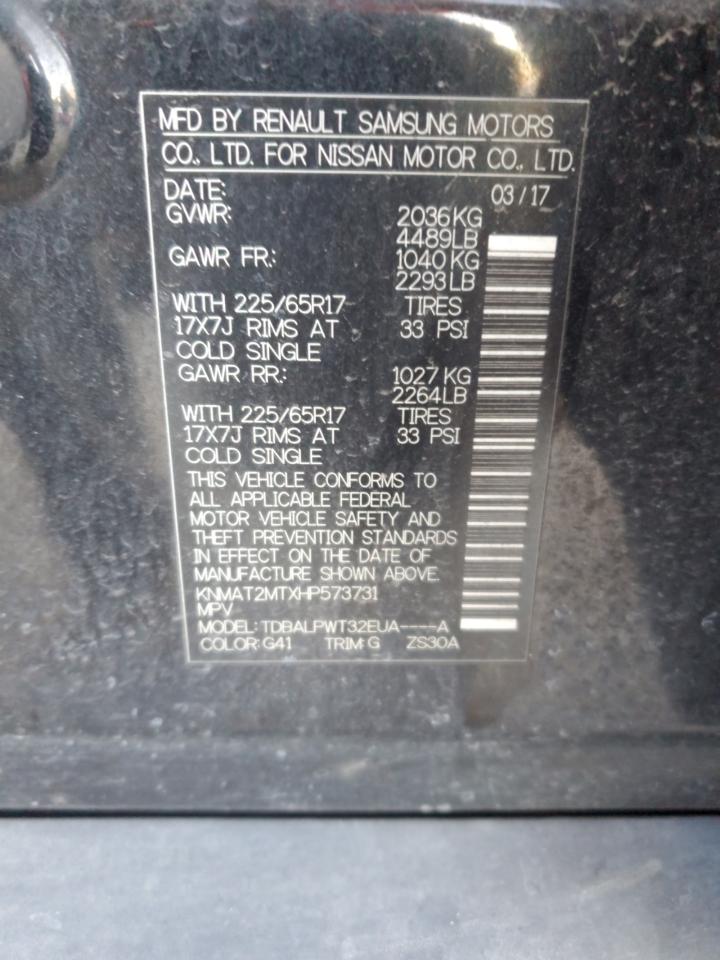 2017 Nissan Rogue VIN KNMAT2MTXHP573731 Copart auction photo, rear end damage thumbnail 15