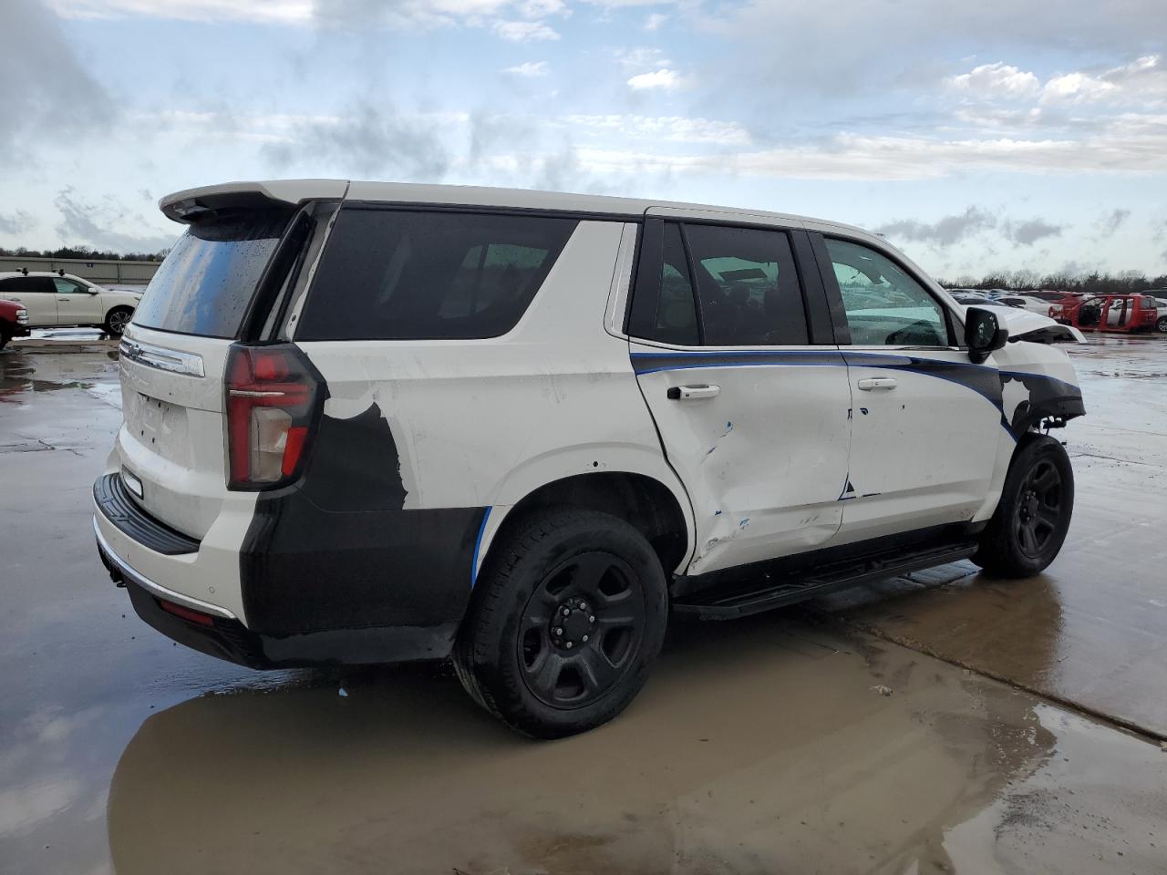 2023 Chevrolet Tahoe VIN 1GNSCLED8PR413519 Copart auction photo, side / front end damage thumbnail 3