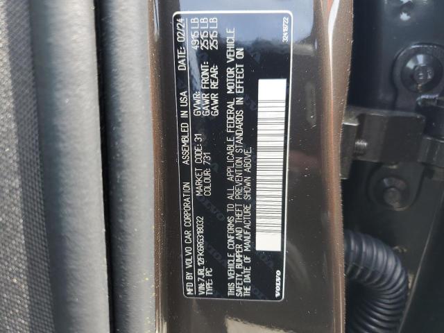 2024 Volvo S60 VIN 7JRL12FK6RG318032 Copart auction photo, front end / side damage thumbnail 12