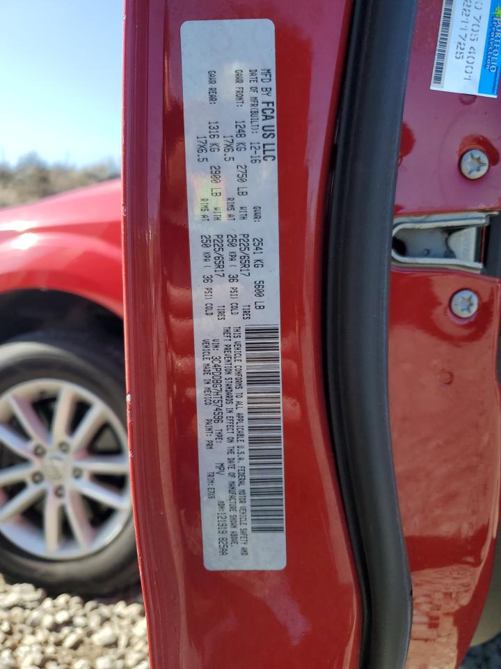 2017 Dodge Journey VIN 3C4PDDBG7HT574596 Copart auction photo, side damage thumbnail 13
