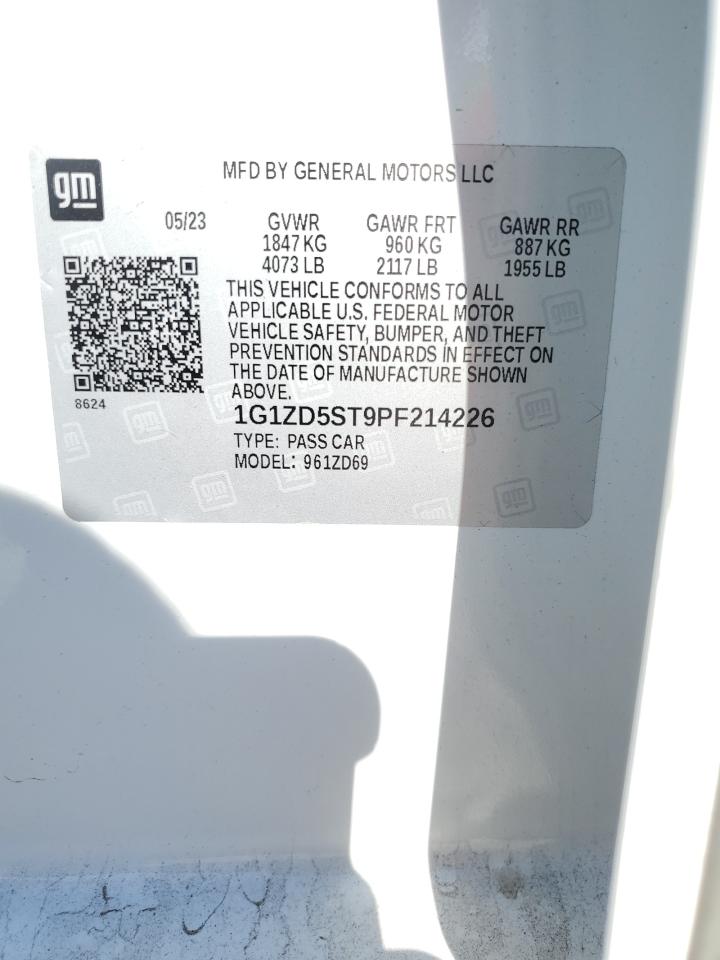 2023 Chevrolet Malibu VIN 1G1ZD5ST9PF214226 Copart auction photo, rear end damage thumbnail 14