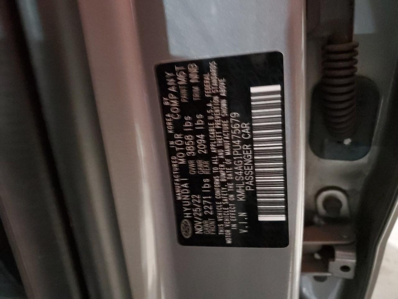 2023 Hyundai Elantra VIN KMHLS4AG1PU475679 Copart auction photo, top/roof / all over damage thumbnail 14