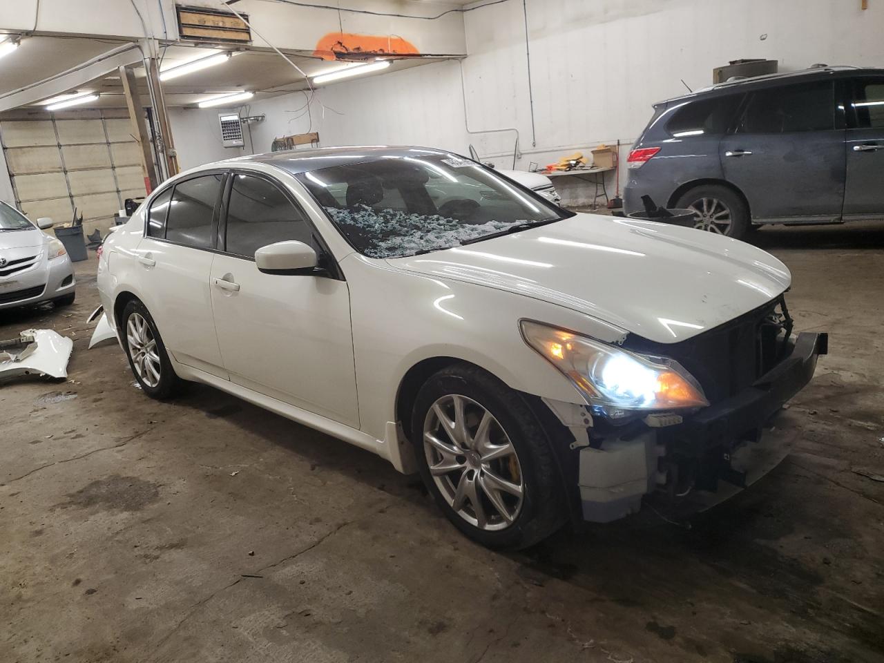 2011 Infiniti G VIN JN1CV6AR8BM405343 Copart auction photo, front end damage thumbnail 4
