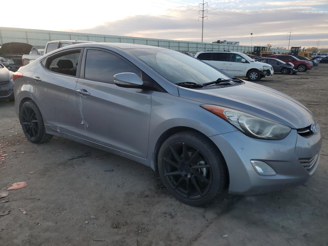 2013 Hyundai Elantra VIN KMHDH4AE0DU691097 Copart auction photo, front end / side damage thumbnail 4
