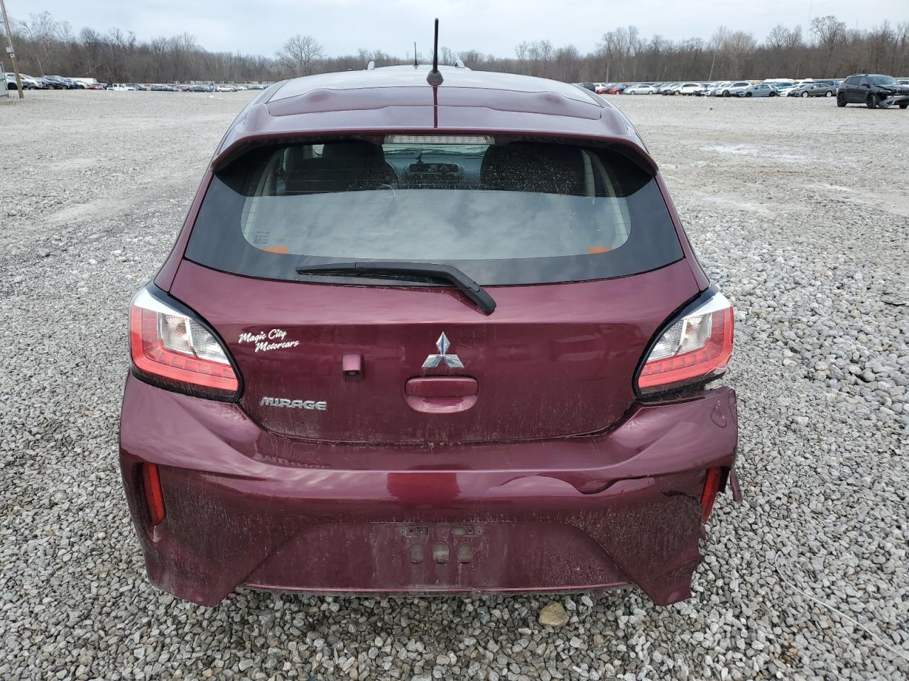 2021 Mitsubishi Mirage VIN ML32AUHJ9MH004469 Copart auction photo, rear end / side damage thumbnail 6