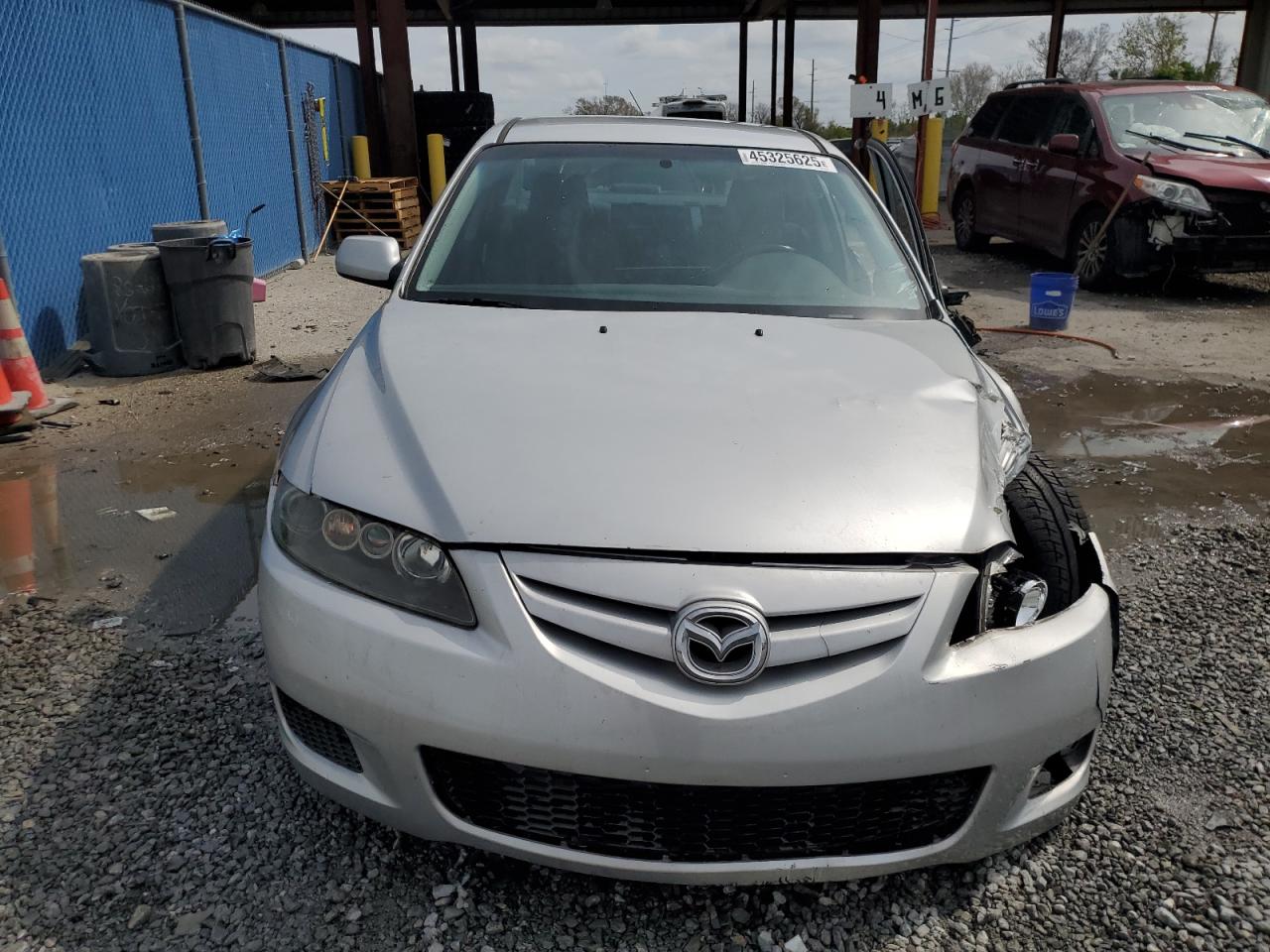 2008 Mazda 6 VIN 1YVHP80C185M02724 Copart auction photo, front end / side damage thumbnail 5