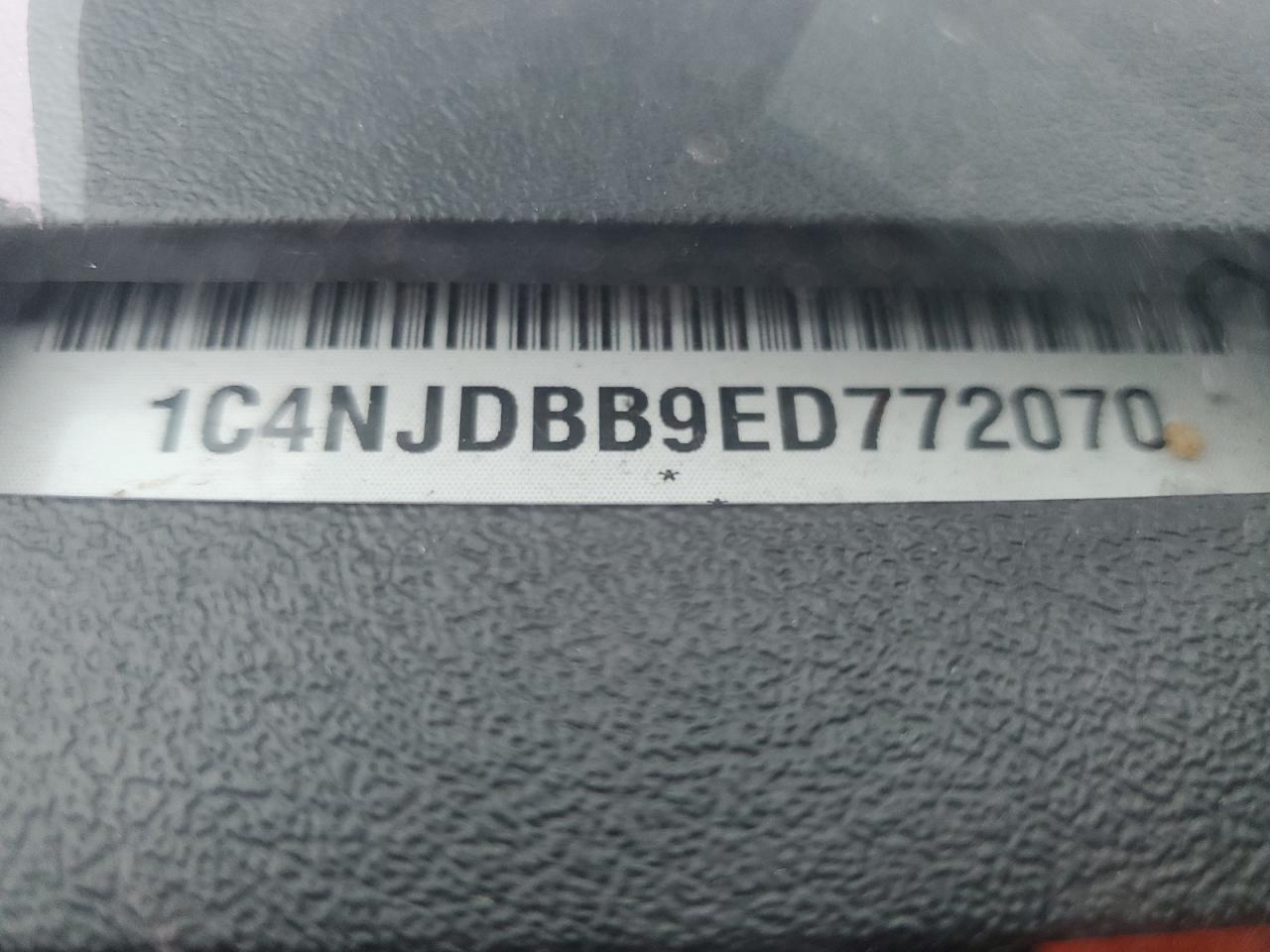 2014 Jeep Compass VIN 1C4NJDBB9ED772070 Copart auction photo, missing/altered vin / front end damage thumbnail 14