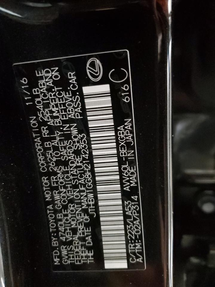 2017 Lexus ES VIN JTHBW1GG8H2142353 Copart auction photo, front end damage thumbnail 13