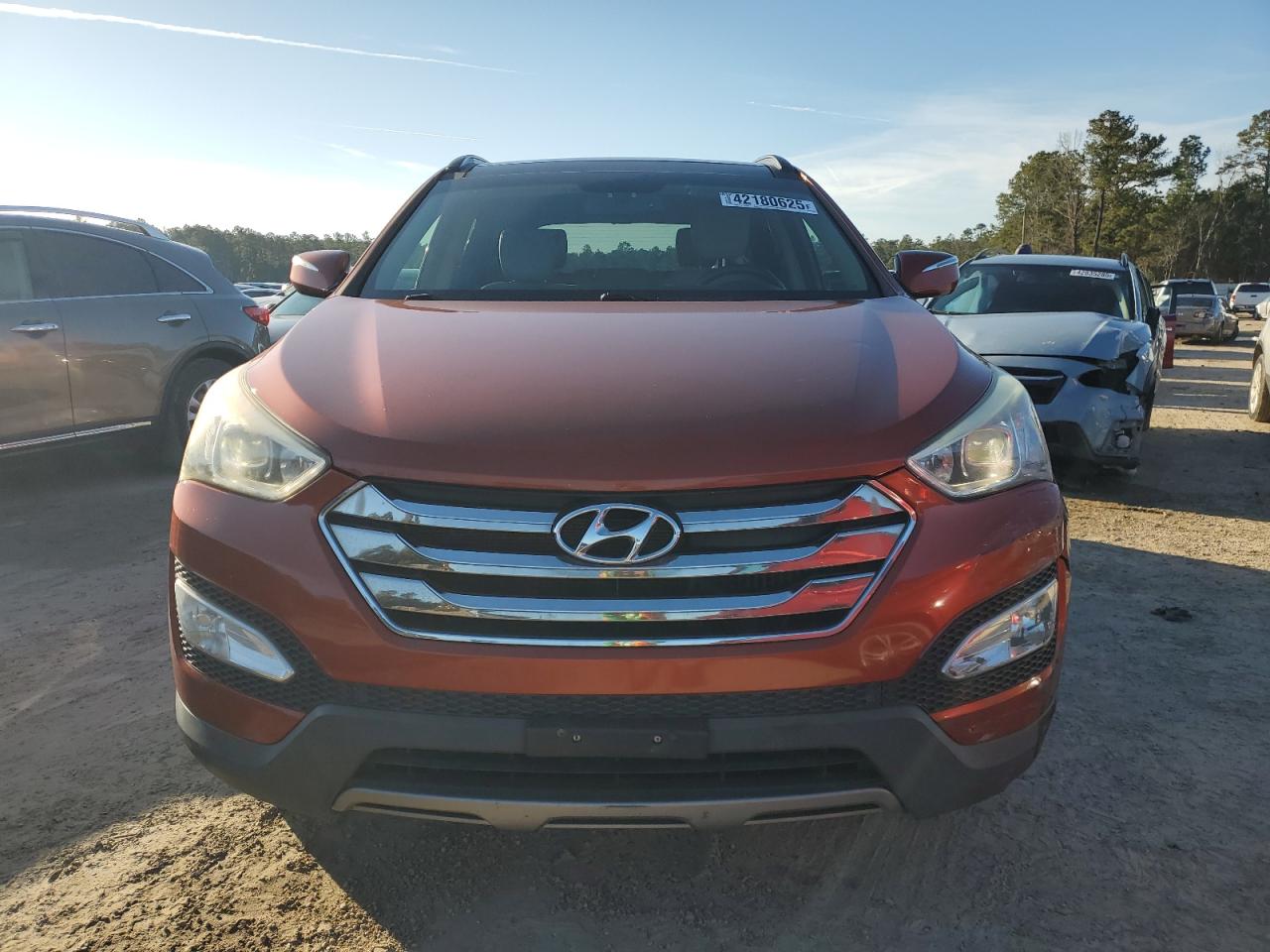 2014 Hyundai Santa Fe VIN 5XYZWDLA0EG140181 Copart auction photo, side / front end damage thumbnail 5