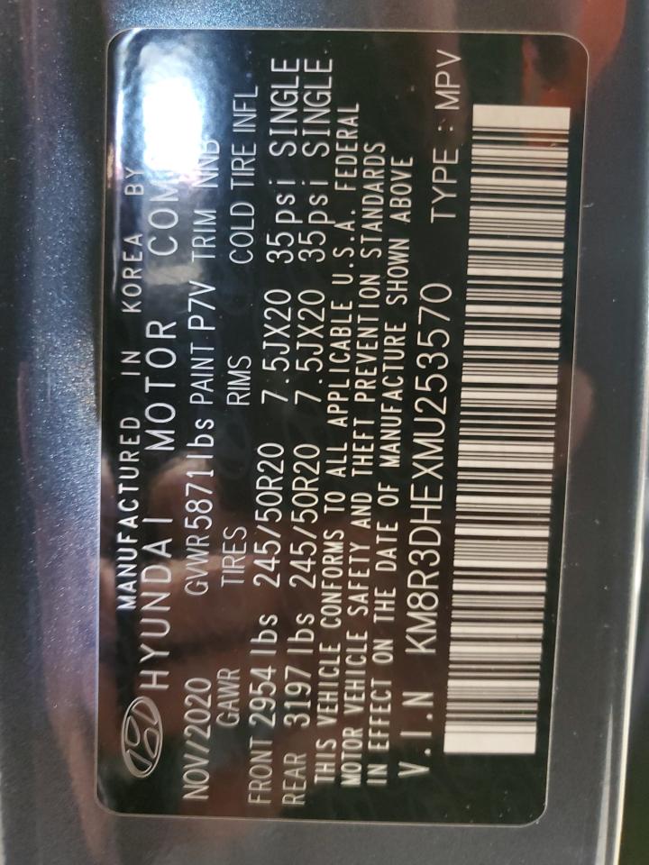 2021 Hyundai Palisade VIN KM8R3DHEXMU253570 Copart auction photo, front end damage thumbnail 15