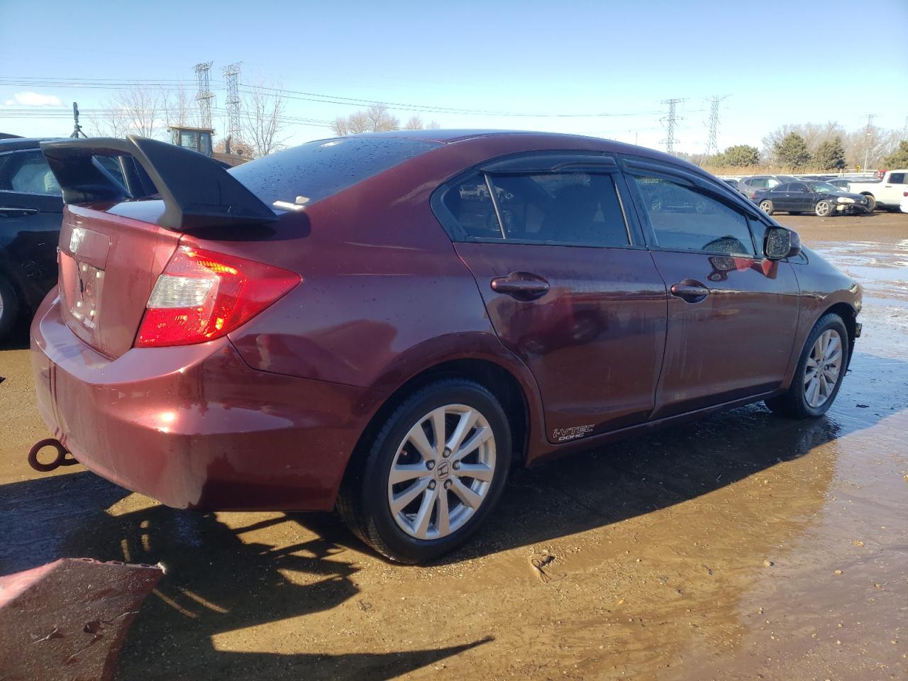 2012 Honda Civic VIN 19XFB2F85CE001556 Copart auction photo, front end damage thumbnail 3
