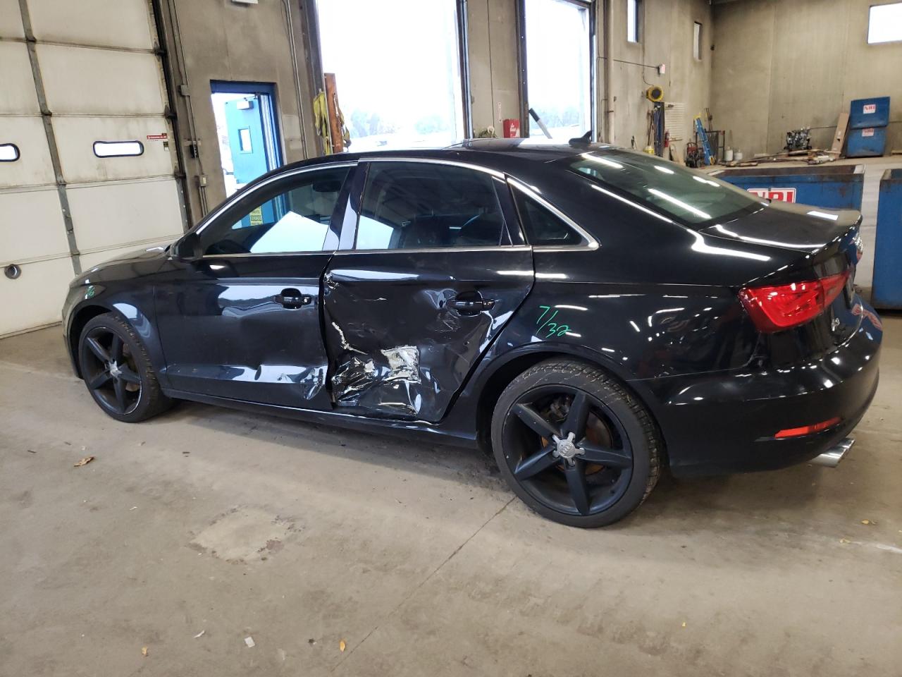 2015 Audi A3 VIN WAUCJGFF3F1052821 Copart auction photo, side damage thumbnail 2