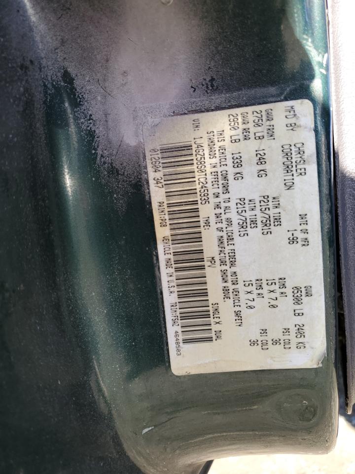 1996 Jeep Grand Cherokee VIN 1J4GZ58S0TC245935 Copart auction photo, all over damage thumbnail 12
