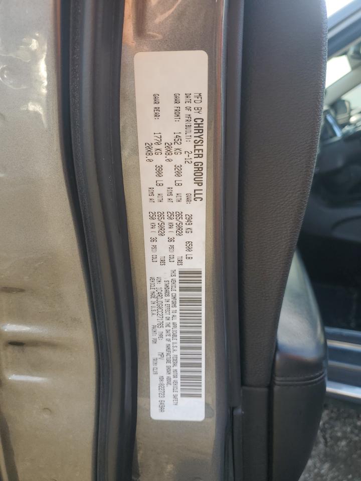2012 Dodge Durango VIN 1C4RDJDG0CC271765 Copart auction photo, front end / minor dent/scratches damage thumbnail 13
