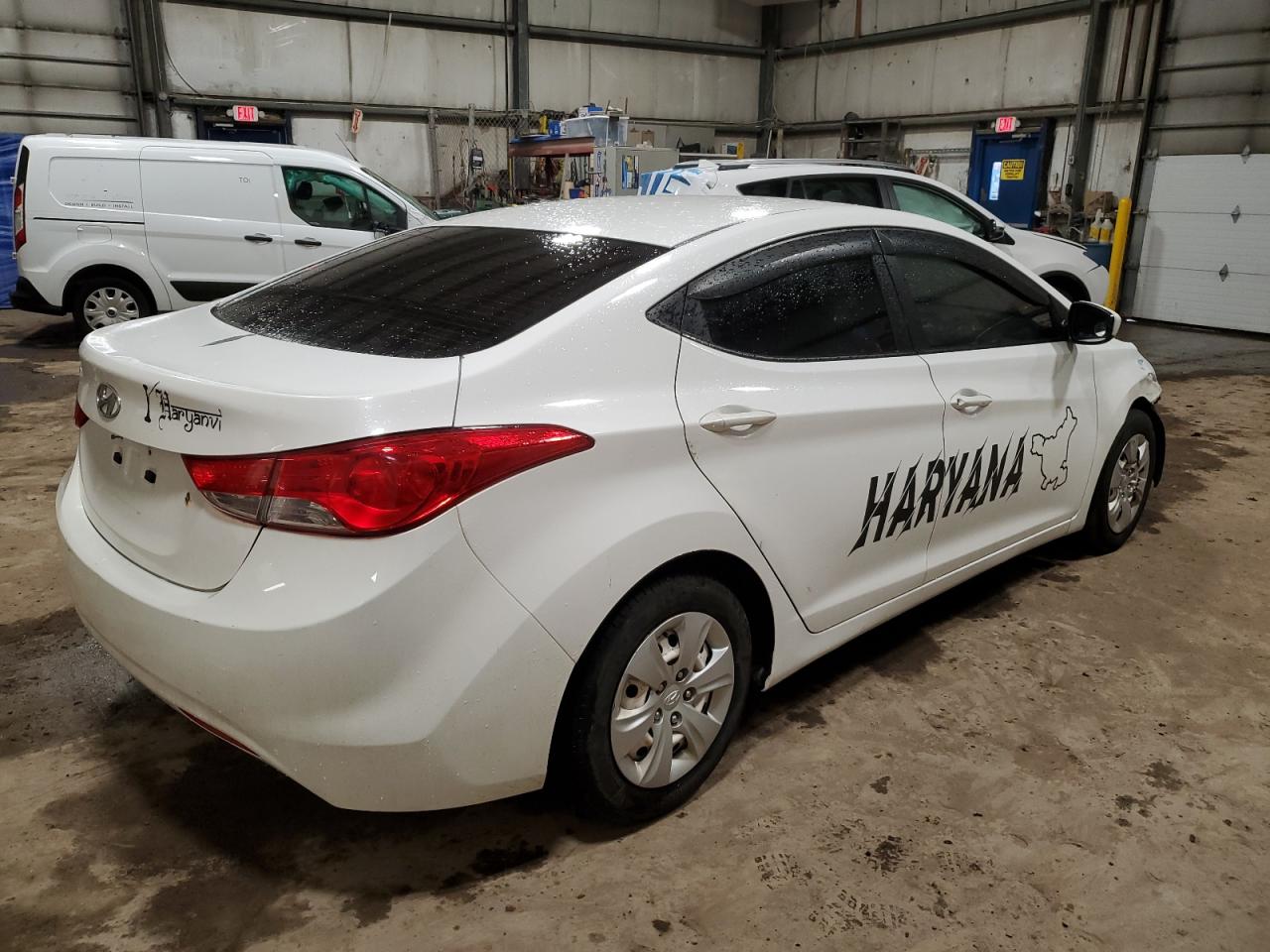 2013 Hyundai Elantra VIN 5NPDH4AE2DH363162 Copart auction photo, front end / side damage thumbnail 3