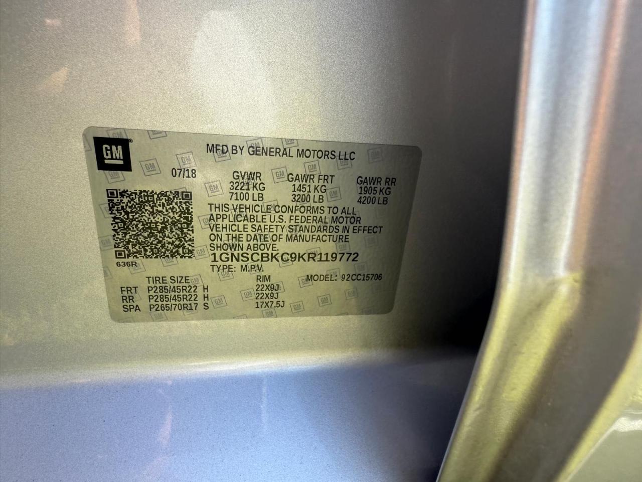 2019 Chevrolet Tahoe VIN 1GNSCBKC9KR119772 Copart auction photo, normal wear damage thumbnail 10