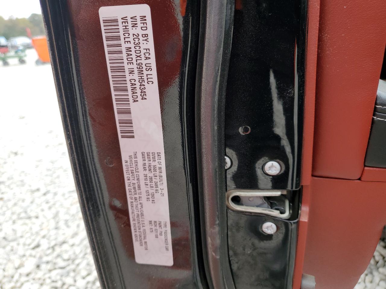 2021 Dodge Charger VIN 2C3CDXL99MH543454 Copart auction photo, front end damage thumbnail 14