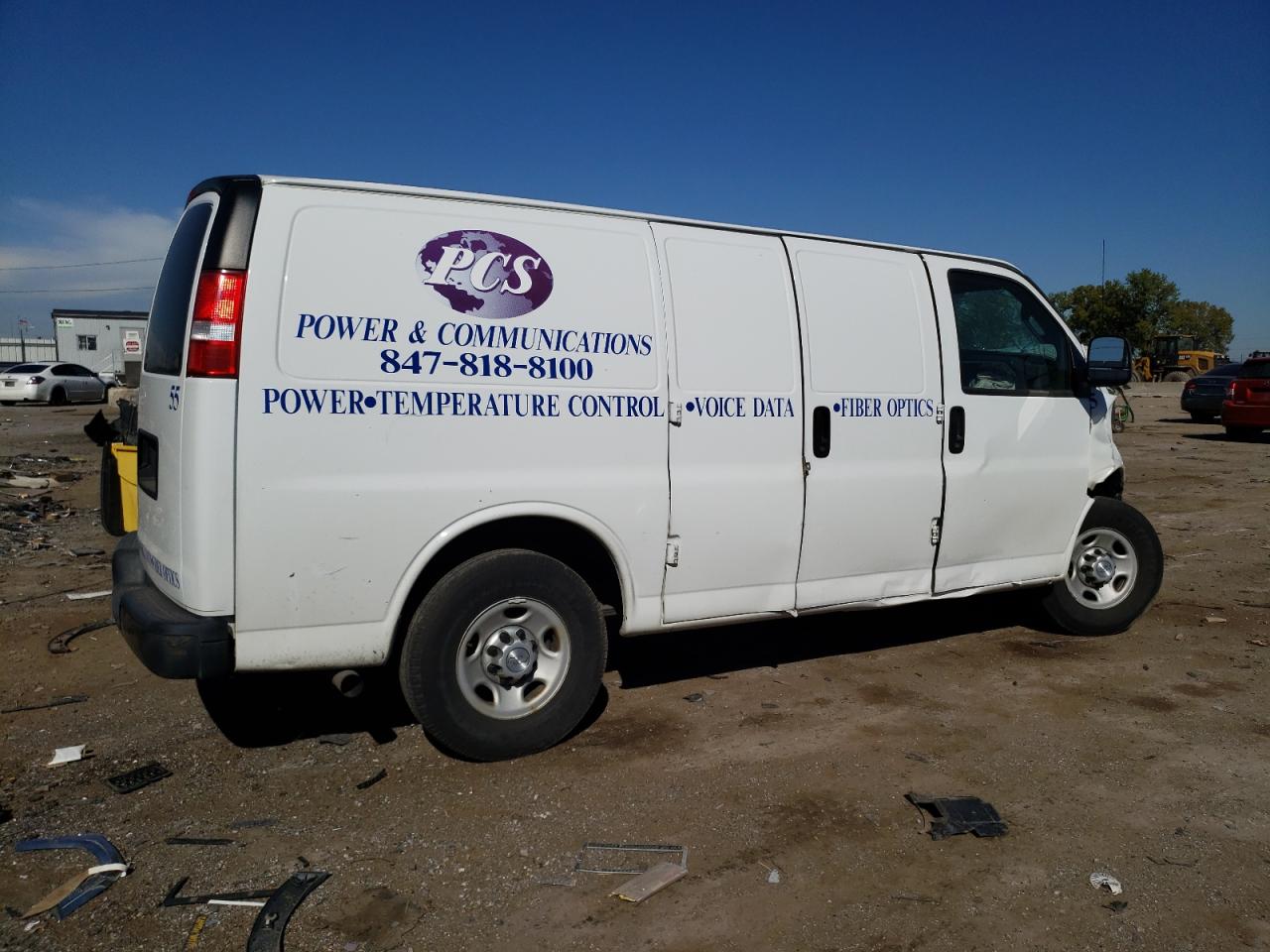 2017 Chevrolet Express VIN 1GCWGAFF4H1197123 Copart auction photo, front end / side damage thumbnail 3