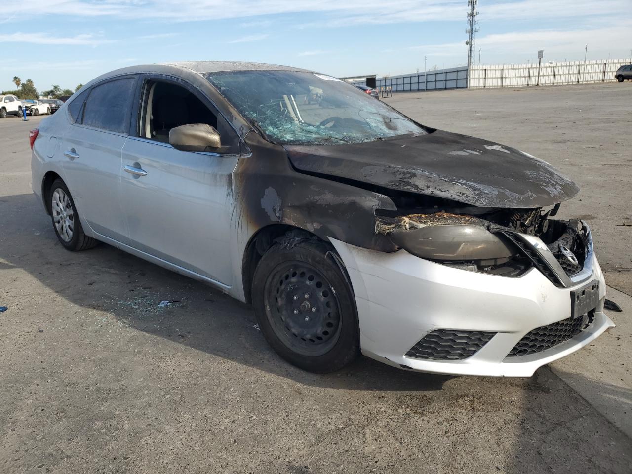 2019 Nissan Sentra VIN 3N1AB7AP7KY243271 Copart auction photo, burn - engine damage thumbnail 4