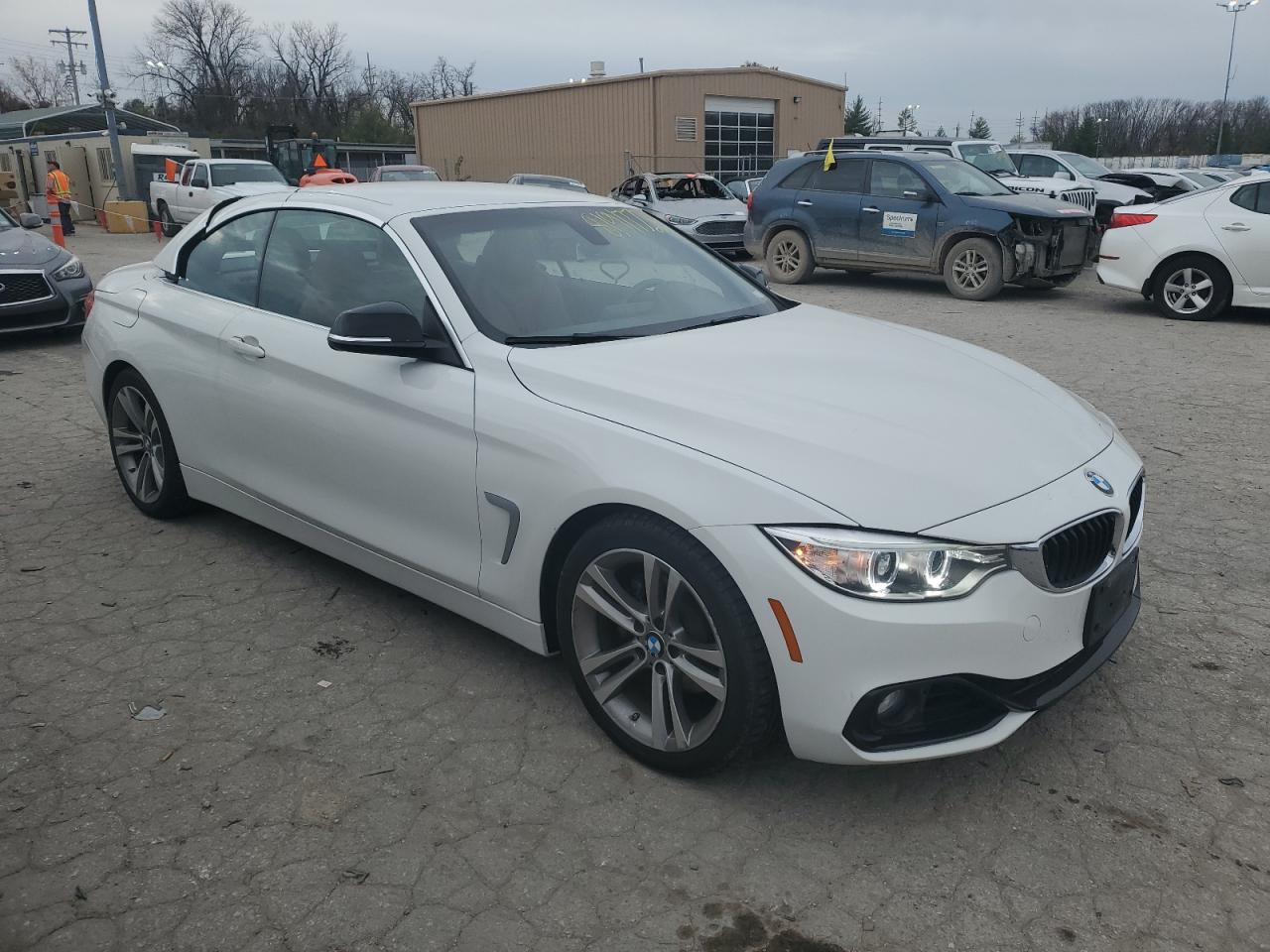 2015 BMW 4er VIN WBA3V5C56FP752480 Copart auction photo, top/roof damage thumbnail 4