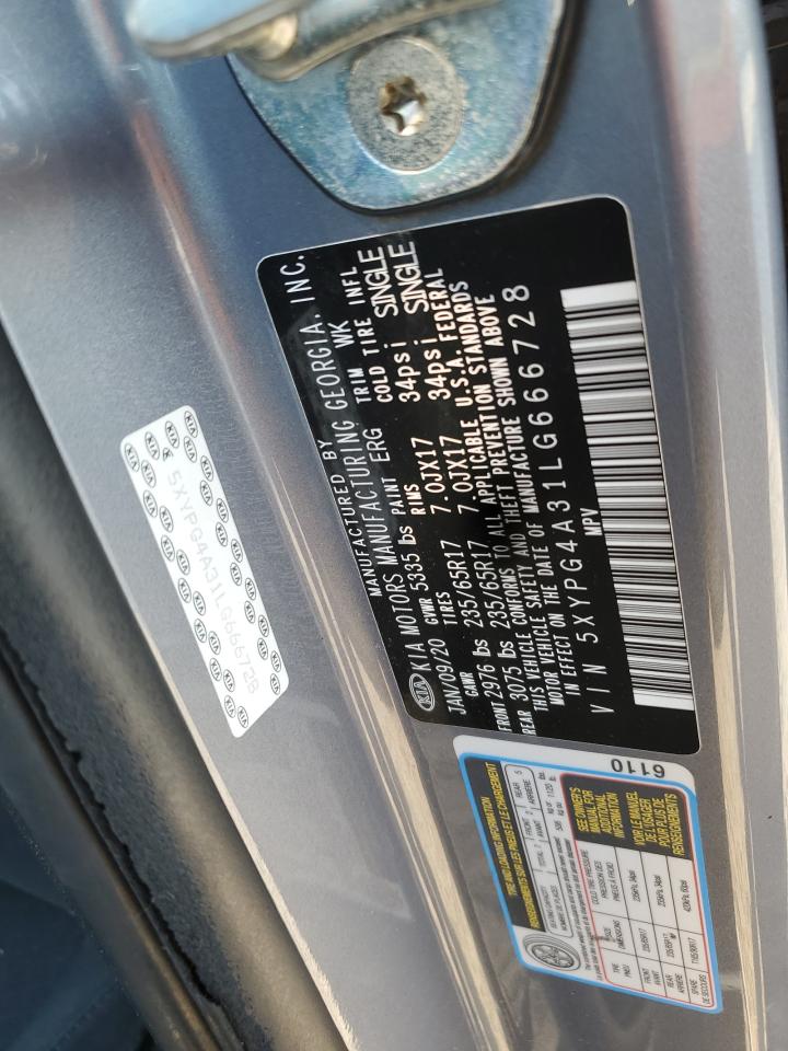 2020 KIA Sorento VIN 5XYPG4A31LG666728 Copart auction photo, front end damage thumbnail 16