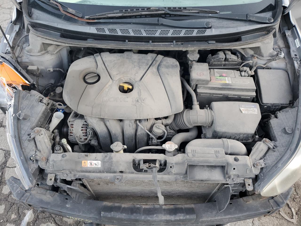 2013 Hyundai Elantra VIN KMHDH4AE9DU489648 Copart auction photo, front end / side damage thumbnail 11
