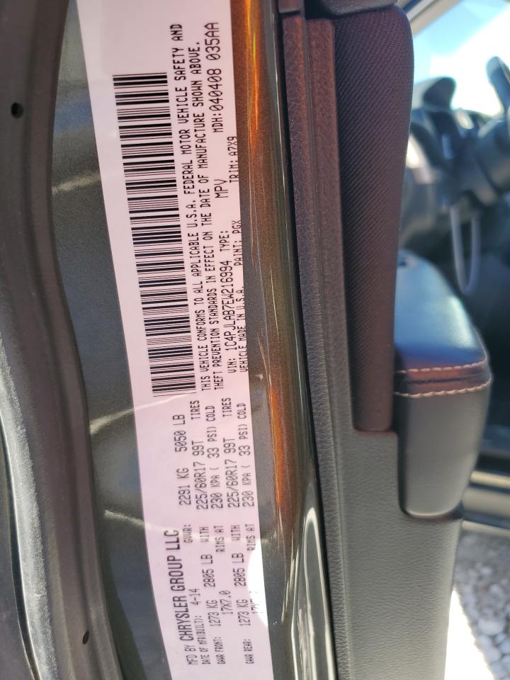 2014 Jeep Grand Cherokee VIN 1C4PJLAB7EW216994 Copart auction photo, rear end damage thumbnail 13