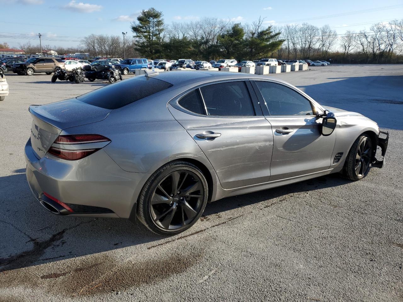 2022 Genesis G70 VIN KMTG54TE3NU092088 Copart auction photo, front end / side damage thumbnail 3