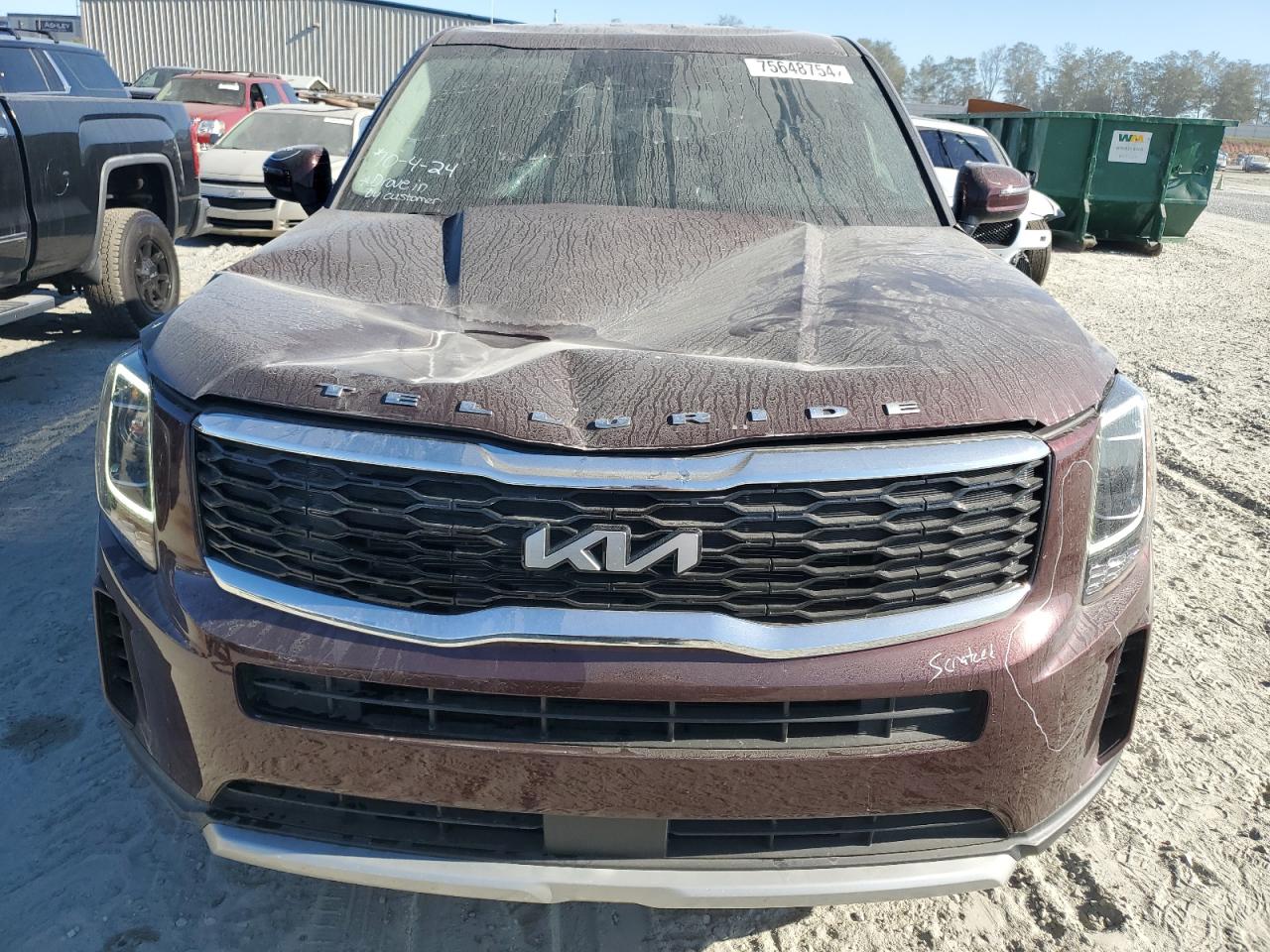 2022 KIA Telluride VIN 5XYP24HC4NG315531 Copart auction photo, top/roof damage thumbnail 5