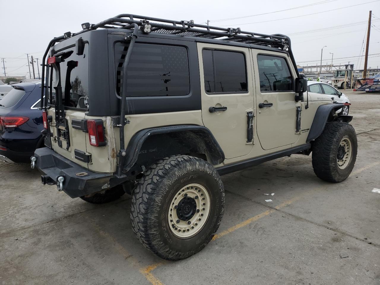 2018 Jeep Wrangler VIN 1C4BJWFG4JL891312 Copart auction photo, rear end / side damage thumbnail 3