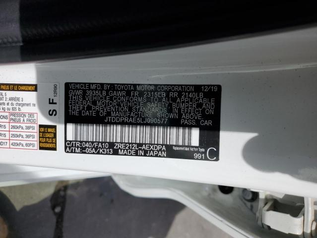 2020 Toyota Corolla VIN JTDDPRAE5LJ090577 Copart auction photo, hail damage thumbnail 12