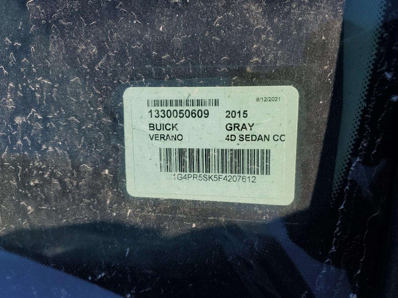 2015 Buick Verano VIN 1G4PR5SK5F4207612 Copart auction photo, side damage thumbnail 14