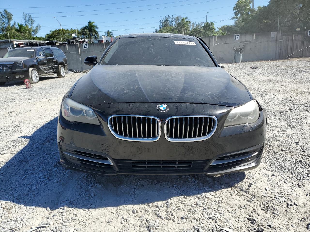 2014 BMW 5er VIN WBA5A5C58ED510777 Copart auction photo, side / rear end damage thumbnail 5
